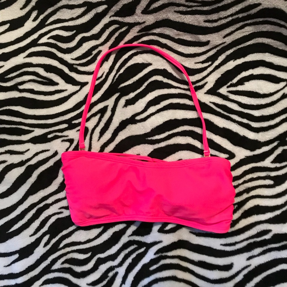 Hot Pink Bikini Top with Strappy Back